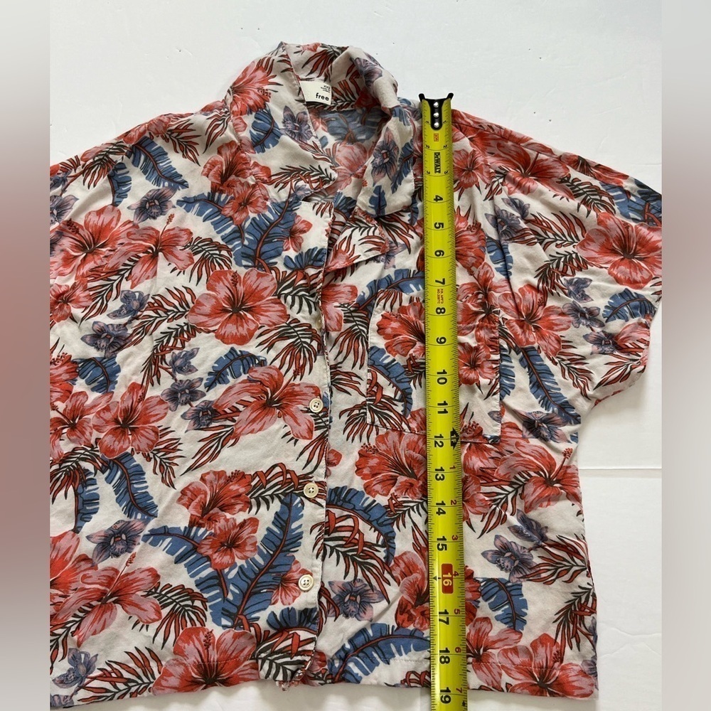 Aritzia Wilfred Free Crop Button Down Shirt Size XXS Floral - Picture 6 of 8